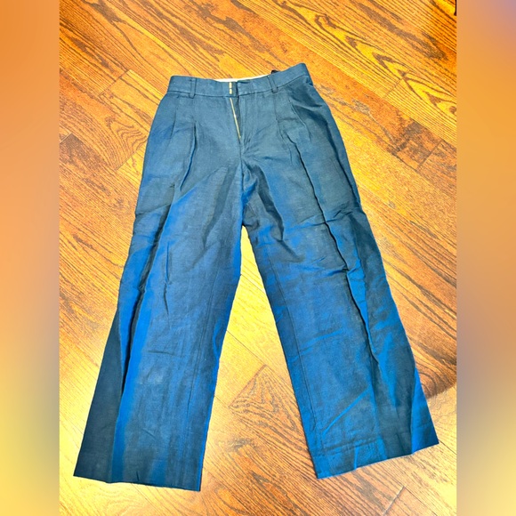 The Script navy wide leg linen pants - Picture 1 of 5